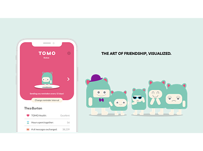 TOMO Friends animal art app application branding cool design friends friendship funny illustrator mobile mobile ui product design product designer prototype report tomo typography ux vector