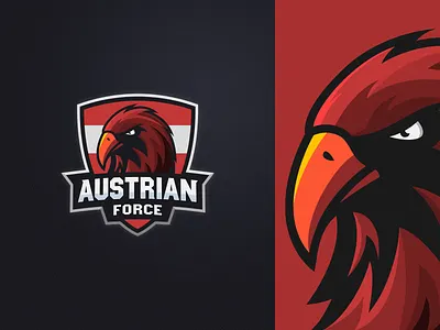 Austrian Force — Eagle logo animal animallogo austria branding eagle esports esportslogo force hawk logo logodesign logotype mascot mascotlogo sport sportlogo