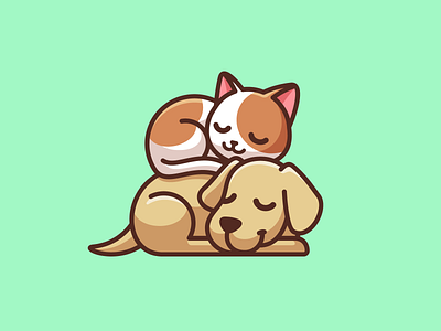 Best Friends adorable animal best friends brand branding cartoon cat character cute dog identity illustration illustrative logo lovely mascot relaxing simple sleeping weekends