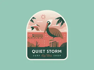 Quiet Storm Pelican badge coast explore florida illustration logo ocean patch pelican surf travel