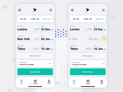 Flights App UI Kit app concept mobile app ui ui design ui ux ux ux design