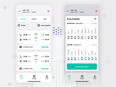 Flights App UI Kit app concept mobile app ui ui design ui ux ux ux design