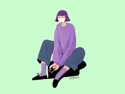 Let the clouds go app characetrdesign characterdesign drawing drawingart girl illustration illustration design teams typography women