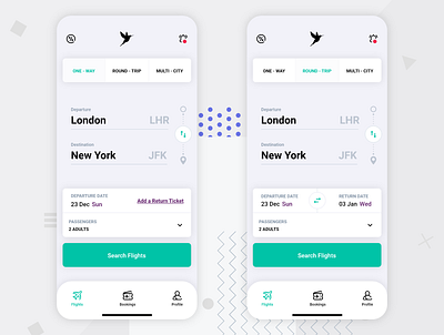 Flights App UI Kit app concept mobile app ui ui design ui ux ux ux design
