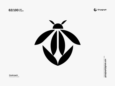 Cockroach Logo animal branding color creative design flat graphic grasshopper icon idea identity line logo minimal modern rounded simple symbol vector