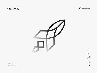 Rocket Logo branding color creative design flat graphic grow icon idea identity line logo minimal modern rocket rounded simple symbol vector