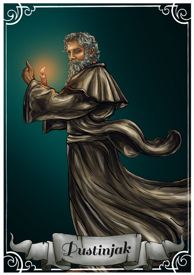 The Major Arcana; Tarot Plameni Inkvizitori - Character adobe photoshop art artwork book card design character design costume design design digital art digital illustration digital painting drawing faith fanart hermit historical medieval painting priest tarot card