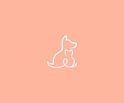 dog cat brand branding cat cat logo design dog dog logo dogs emblem logo creative round illustration logo design orange color typography