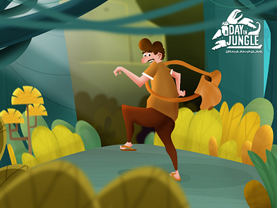 A Day in Jungle adventure animation character comics hiking holiday illustration journey jungle short film travel trip wildlife