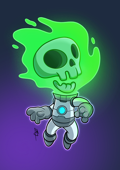 Skull Space - Full Colors cartoon character character design digital art drawing illustration mascot mascot design twitch video game