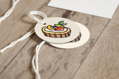 Fruit Tart Label branding design food hand drawn icon illustration logo pastry pastry shop sketch vector