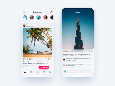 Instagram Redesign Concept | Neumorphism app app design clean czech design instagram instagram template interface minimal mobile mobiledesign mobileinterface neumorphic neumorphism redesign skeumorphism ui ux