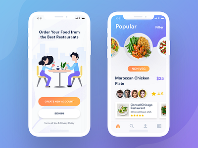 Food Delivery App 2019 trend 2019 trends app app design application apps design clean design logo minimal popular popular design project management uidesign upvote vector