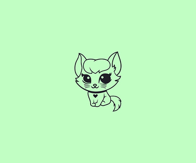 pussy cute dog pet brand branding catalog cute art design dog logo emblem logo creative round icon illustration logo design modern pussy pussycat typography