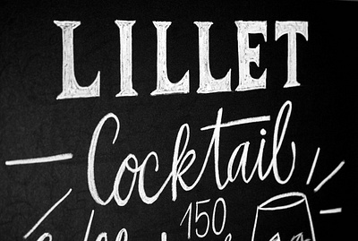 Lillet Cocktail calligraphy chalk chalkboard chalklettering cocktail handdrawn handlettering handwritten illustration lillet typography
