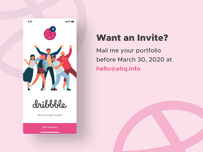 Dribbble Invite app design dirbbble dribbble dribbble invitation dribbble invite flat illustration minimal typography ui ux