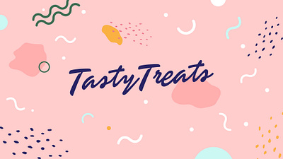 Tasty Treats Brand brand identity branding caligraphy clean color colorful ecommerce fun logo modern pastel pink pink logo simple squiggle typography