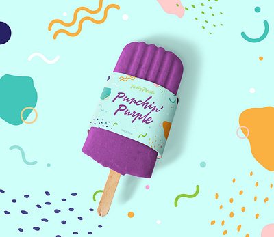 Tasty Treats Packaging Design advertising branding clean colorful fun label minimal mockup modern packaging popsicle purple vibrant