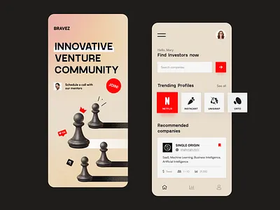 Bravez Mobile application design halo lab interface startup ui ux