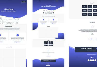 single page portfolio draft adobexd concept design flat portfolio ui ux web