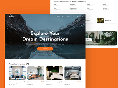 TraVerse Landing Page branding clean color theory design explore hotel booking landing page design landingpage product design travel travel blog typography ui ui design ux uxdesign visual design webdesign website website design