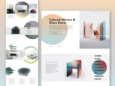 glass decor colors concept daily ui dailyui design furniture furniture design furniture website glass gradient inspiration landing landing page minimal mirror pastel pastel color ui uidesign uiux