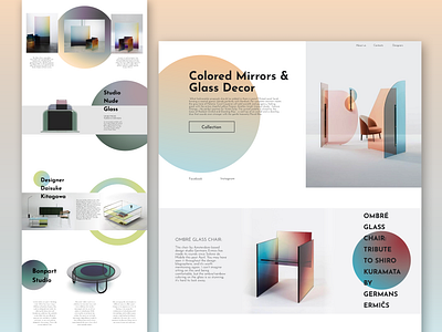 glass decor colors concept daily ui dailyui design furniture furniture design furniture website glass gradient inspiration landing landing page minimal mirror pastel pastel color ui uidesign uiux