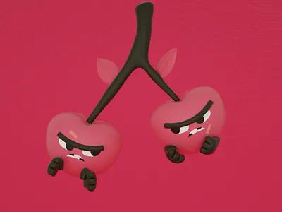 Cherries 3d character character design cherrybomb cinema 4d cute drawthisinyourstyle illustration render