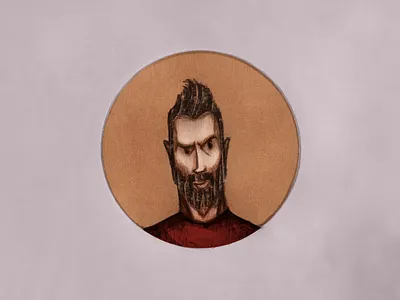 self portrait avatar brushy character circle design grunge illustration self portrait textured