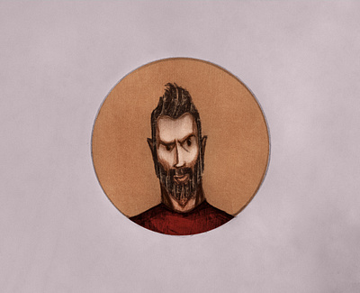 self portrait avatar brushy character circle design grunge illustration self portrait textured