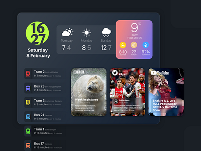 Dashboard for iPad app branding bus clock dark dashboard date design ios ipad nature rain sport sun train transport ui weather web wind