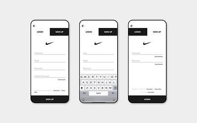 design challenge, sign up concept design mobile design nike product design sign up sign up form ui ui design