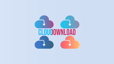 cloud download logo branding cloud cloud app cloud download cloudlogo design flat illustration illustrator logo minimal original logo