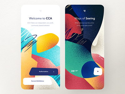 CCA App — Splash Screen & Video Player art cca contemporary contemporary art cyan dark version exhibiton gallery georgia golden museum music player opening screen play sakartvelo splash splash screen tbilisi video
