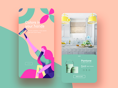 Color tracking app - Mobile Concept 🎨 aplication color colors design flat design flat illustration illustration track ui uidesign ux