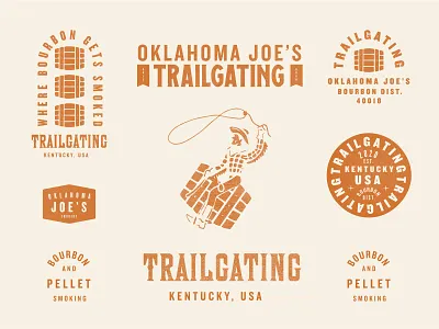 Trailgating branding color icon illustration logo texture typography vector