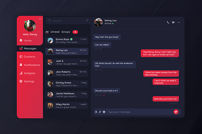 Direct Messaging chat colorful dailyui dash dashboad design direct messaging gradient message ui ux vector website