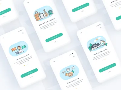 Jabama Guest App Walkthrough Screens accommodation app app design app ui application call to action design hotel illustraion ios jabama lineart onboarding onboarding screen onboarding ui persian ui ux vector walkthrough