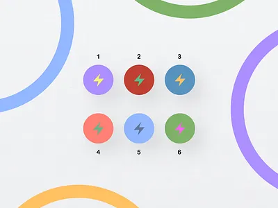 Button Color Experiment buttons circles color display electric icons illustration minimal round sketch texture vector