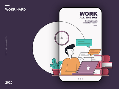 Work hard illustration