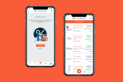 StudyPortal Mobile App UI Design education app masterportal mobile ui mobile uiux studyportal ui design ux