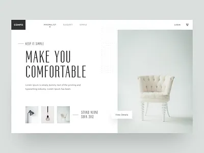 Furniture Website clean design landingpage simple ui uidesign ux design web design webdesigner website