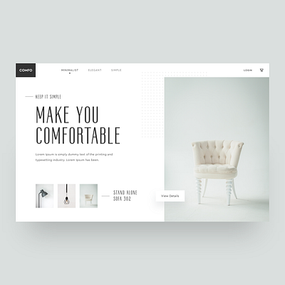 Furniture Website clean design landingpage simple ui uidesign ux design web design webdesigner website