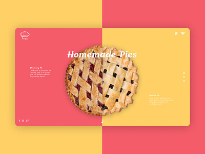 Online Ordering Homemade Pies colorful app colorful design home page homepage homepage design modern design modern web design modern website online shop online store ordering pie shopping app shopping bag shopping website web design web ui web ui design website design