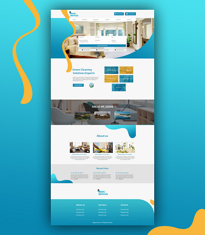 Magic Services Website Design & Development bathroom bedroom branding clean cleaning deepcleaning design ecommerce illustration magic magicservices waleedsayed website