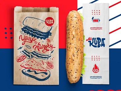 Mr. Kuba Sandwich bar branding design branding designer craft craftpaper fastfood food identity logo package design package mockup packagedesign packaging sandwich