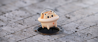 朵心丨UFO Emergency Mini Power Bank animal cats charger cute disc kitty lovely ufo