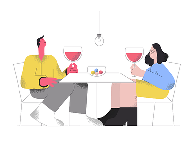 Date appointment art cartoon character date design engagement flat graphic design illustration illustrator love lunch match tinder trystram vector web