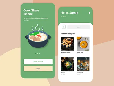 Simple Food App app clean design minimal phone ui