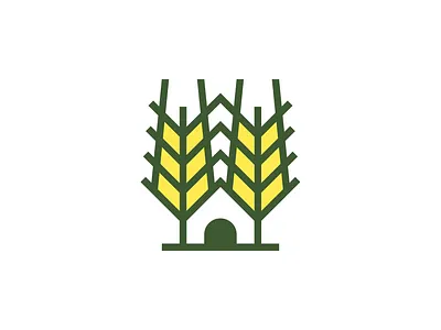 Farmhouse! brand branding camp farm farmhouse geometric home house icon logo logo design logodesign mark monochrome plant symbol wheat
